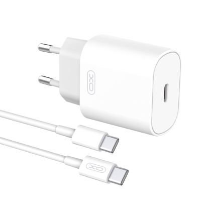 Адаптер 220V XO L91 25W с USB C-USB C  кабел