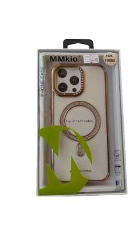 MMkio Shining Iphone 16 Pro Max Gold Case