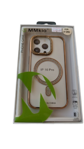 MMkio Shining Iphone 16 Pro Gold Case