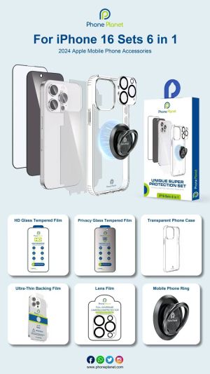 Phone Planet SET Case for Iphone 16 Plus 6 in 1