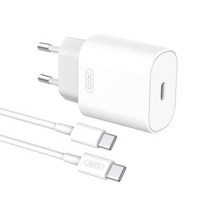 Адаптер 220V XO L91 25W с USB C-USB C  кабел