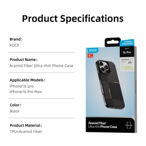 Калъф Rock Aramid Fiber Iphone 16 Pro Max