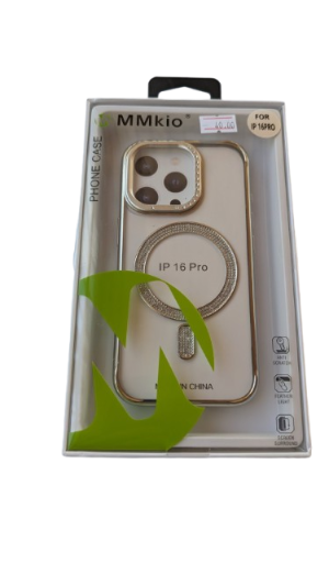 MMkio Shining Iphone 16 Pro Silver Case