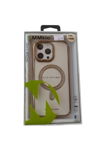 MMkio Shining Iphone 16 Pro Max Gold Case