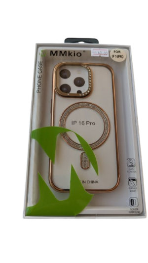 MMkio Shining Iphone 16 Pro Gold Case