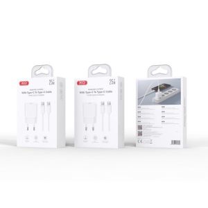 Адаптер 220V XO L167 25W с USB C - USB C кабел