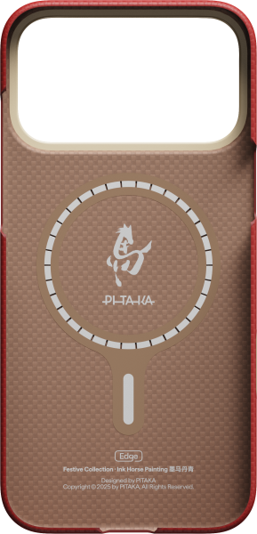 Калъф Pitaka Edge Ink Horse iPhone 17 Pro Cinnab