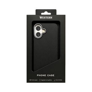 Калъф Western Carbon Black за Iphone 17